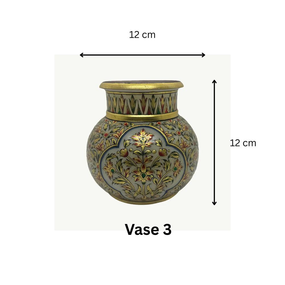 Golden Marbel Vase Set (Set of 3) The Gilded Vine Mughal