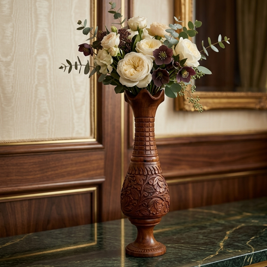The Riva Hand-Carved Ornamental Pedestal Vase (MTO)