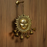 Brass Sun God (Surya) Wall Hanging with Bells