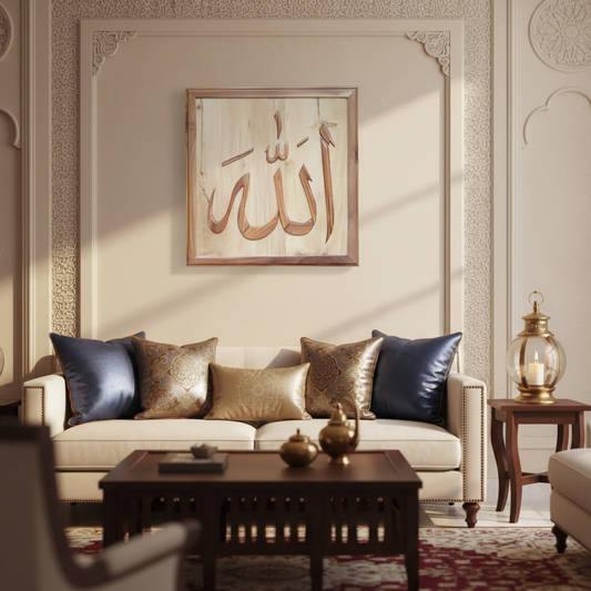 Hand-Inlaid Calligraphy Wood Plaque