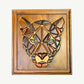 Geometric Leopard Head - Wood Wall Art Panel