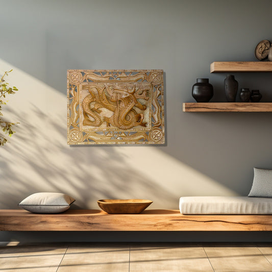 Mythical Dragon - Wood Art Wall Frame