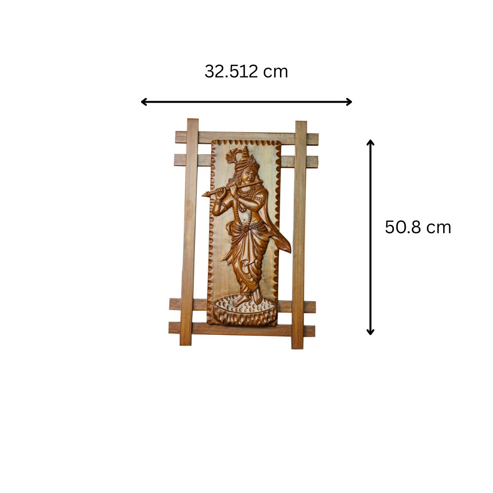 Flute of Eternity - Krishna Wooden Artwork