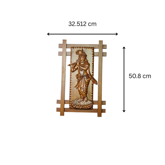 Flute of Eternity - Krishna Wooden Artwork