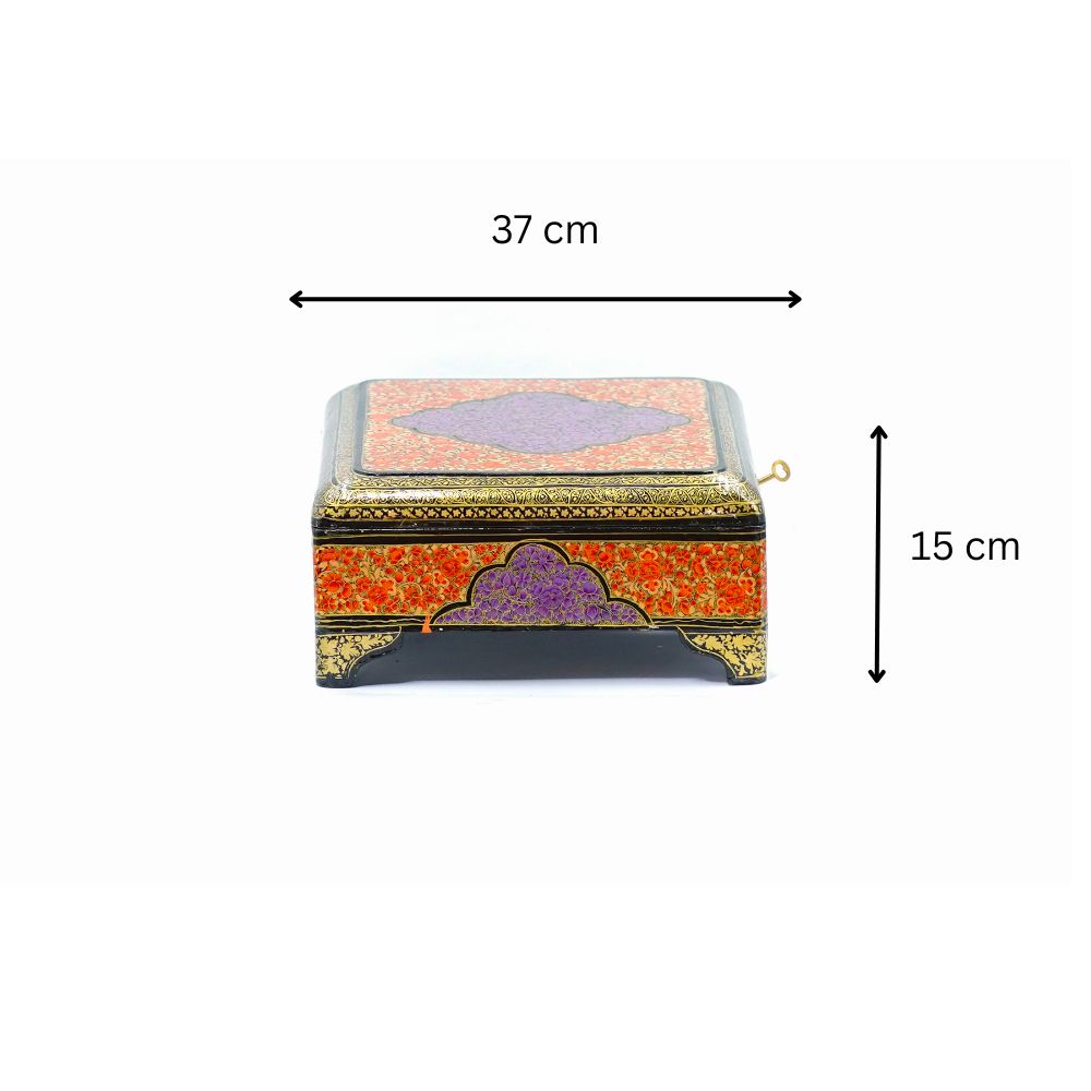 Royal Bloom Paper Mache Jewelry Box