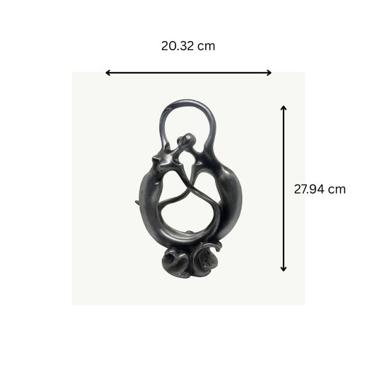 Silver Abstract Figurine of Two Dancers