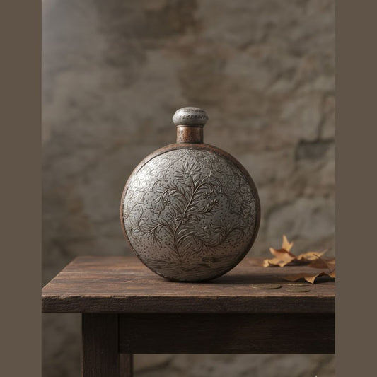 Handcrafted Indo-Persian Copper Flask