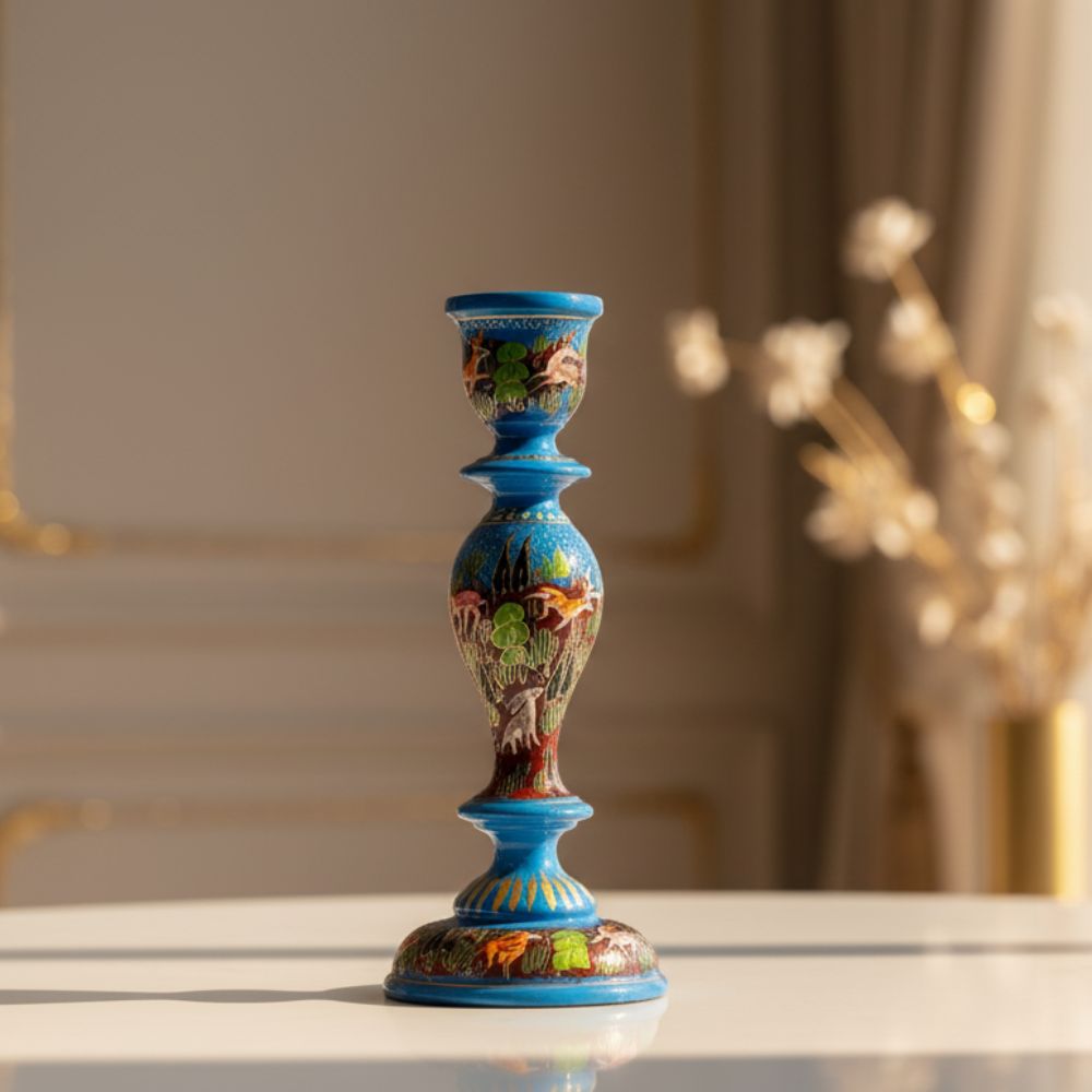 Kashmiri Azure Blossom Candle Stand