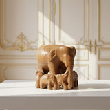 A Mother's Embrace in Walnut Wood