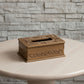 Hand-Carved Walnut wood Tissue Box