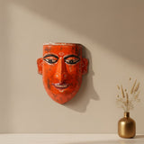 Traditional Orange Mukhat Face - Wall Art Decor