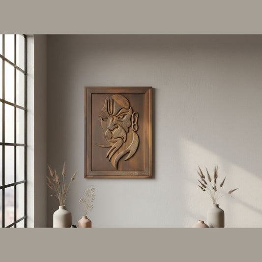 Divine Protector Hanuman Wood Wall Frame