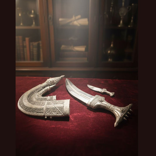 Antique Copper Ornate Ceremonial Jambiya Dagger Set