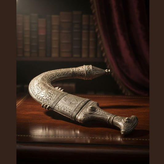 Antique Ornate Jambiya Dagger and Sheath