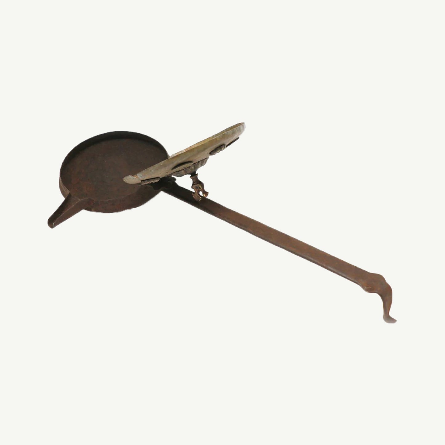 Vintage Copper Bed Warming Pan with Perforated Lid | Hand-Forged Vintage Fireplace Tool