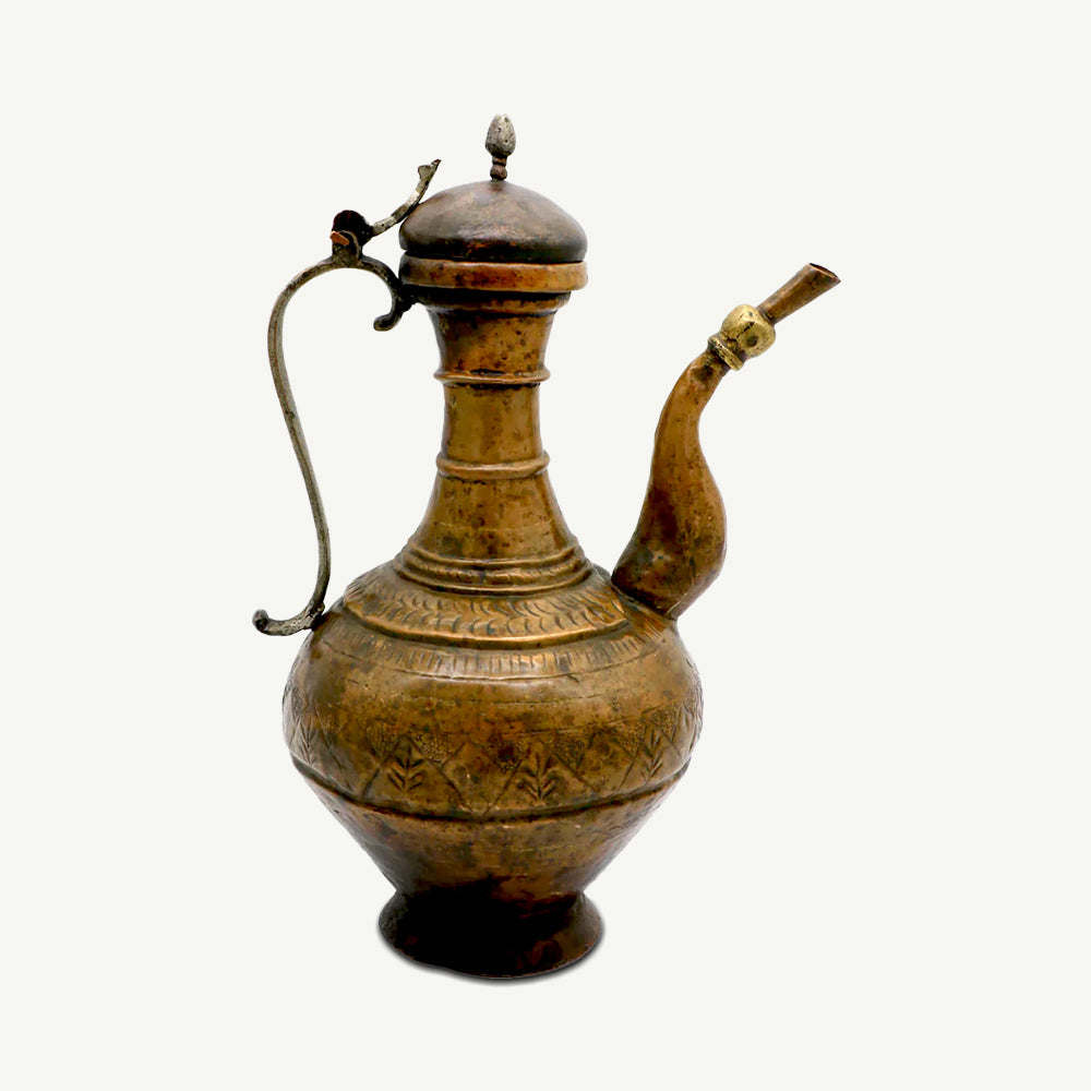 Vintage Middle Eastern Copper Ewer | Handcrafted with Traditional Spout & Lid