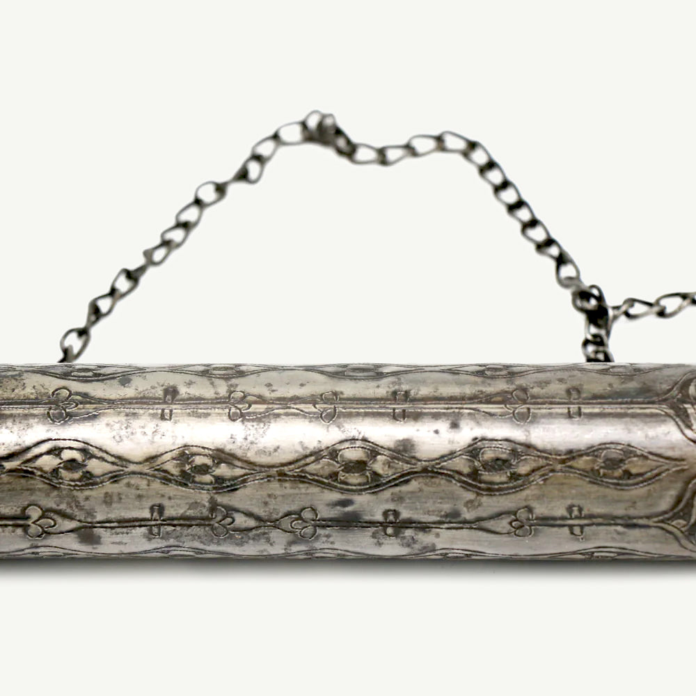 Vintage Middle Eastern Copper Powder Flask with Stand | Handcrafted with Ornate Detailing