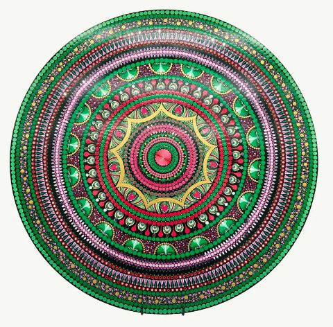 Vibrant Hand-Painted Mandala Art Panel
