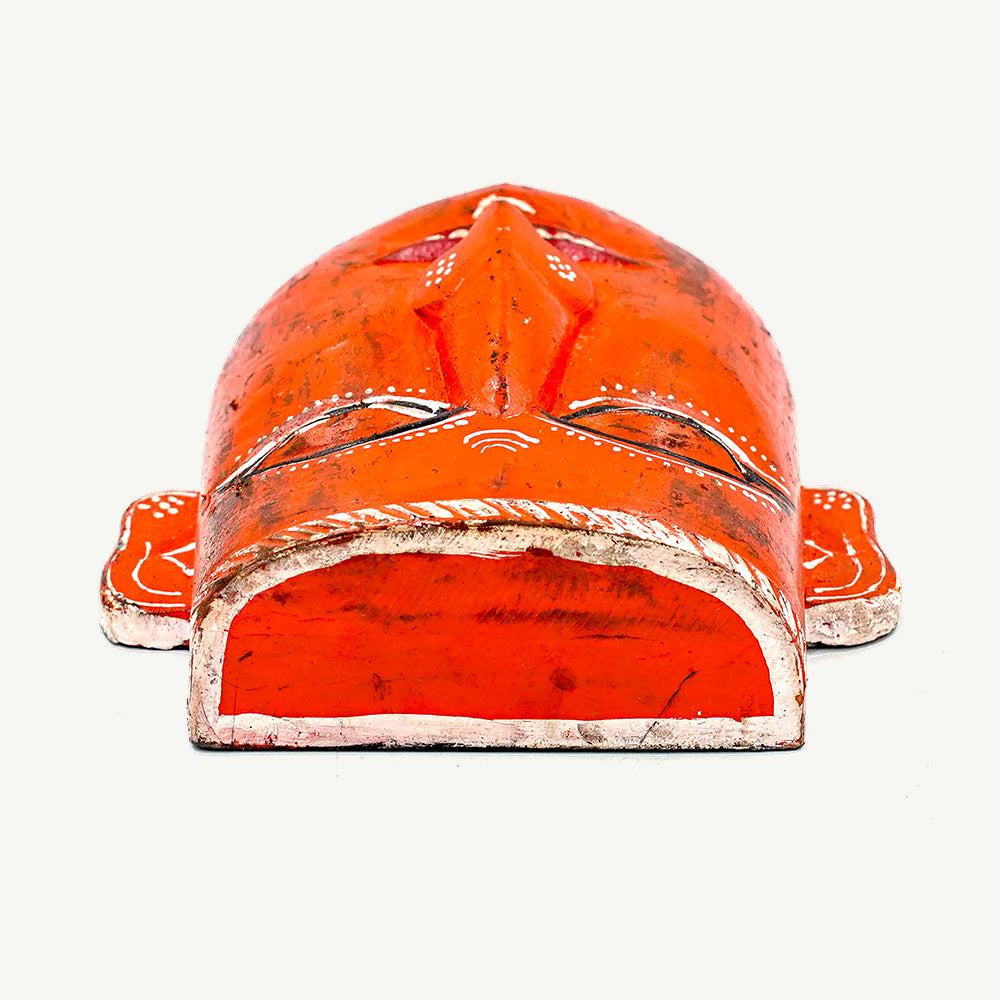 Traditional Orange Mukhat Face - Wall Art Decor